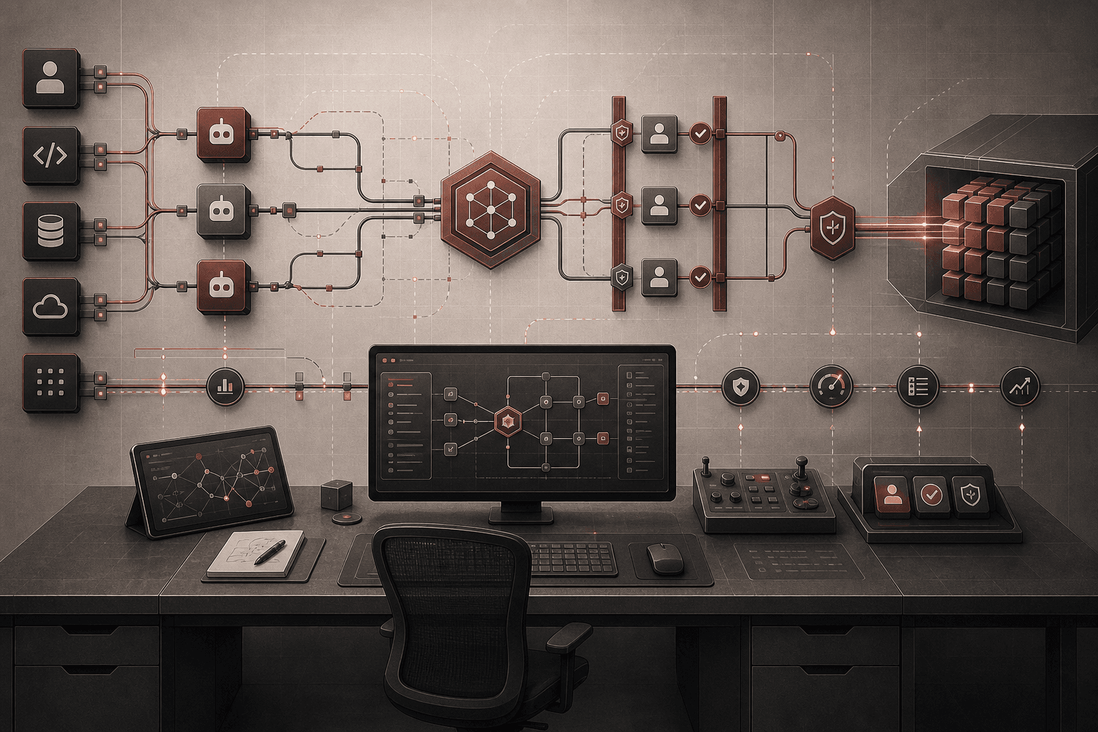Abstract reddish low-chroma composition for AI Automation Engineering Is the Role Enterprises Were Missing