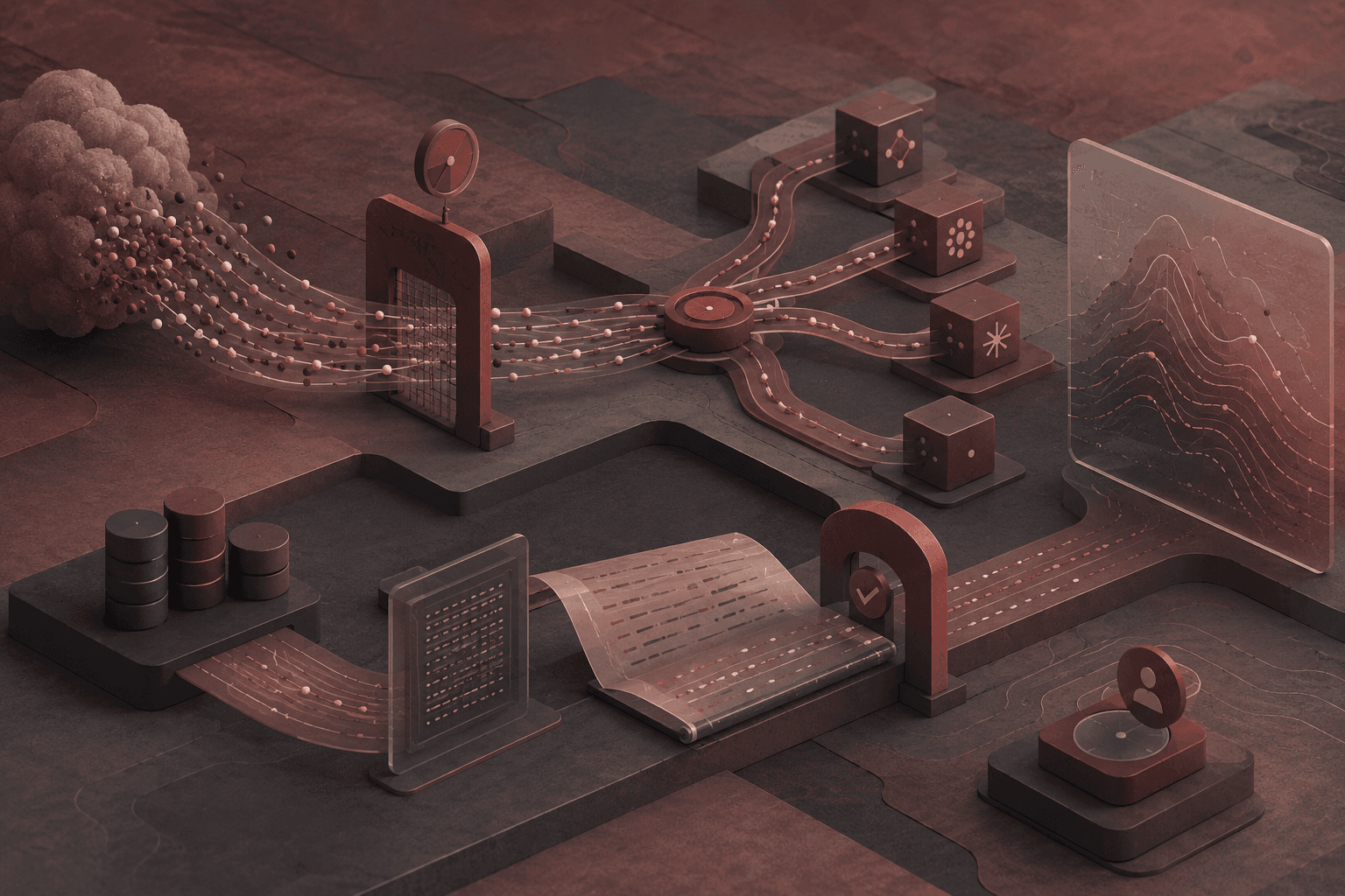 Abstract reddish low-chroma composition for AI Token Costs Need an Operating Model, Not a Bigger Budget